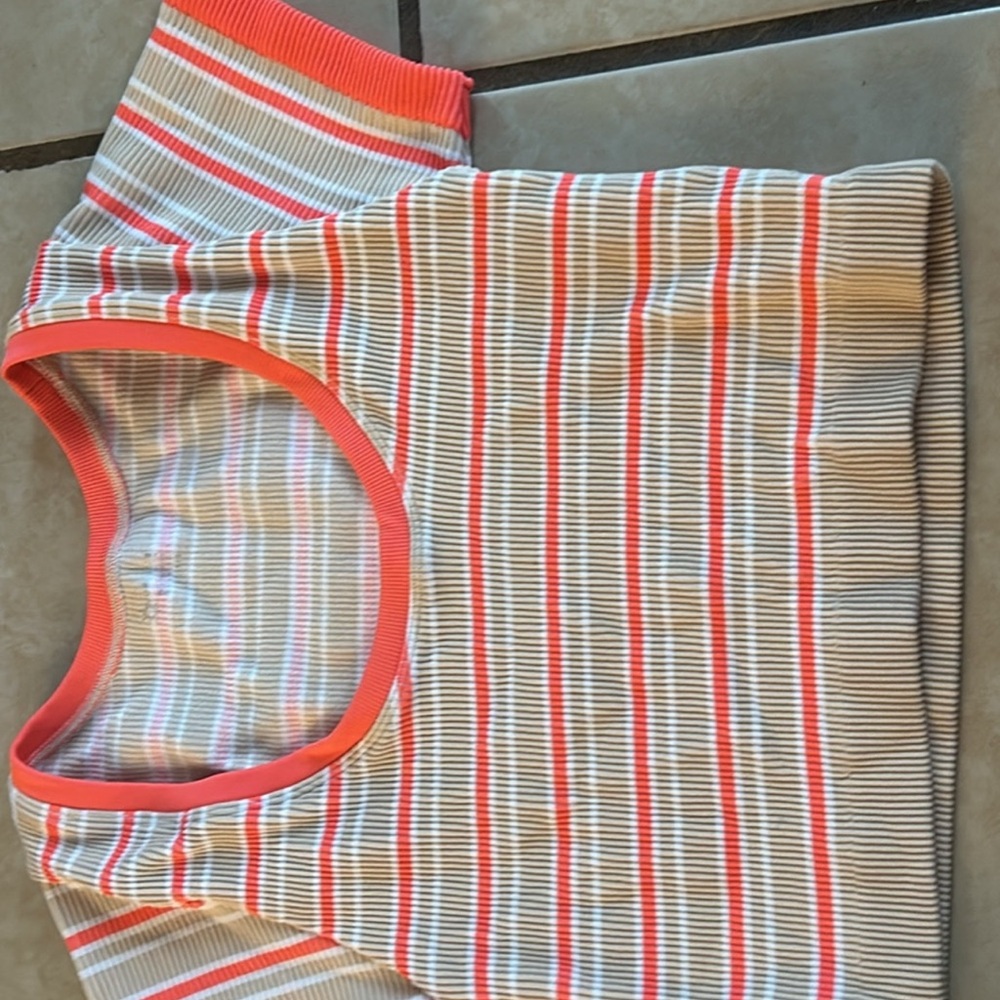 Striped Shirt with Orange Accents